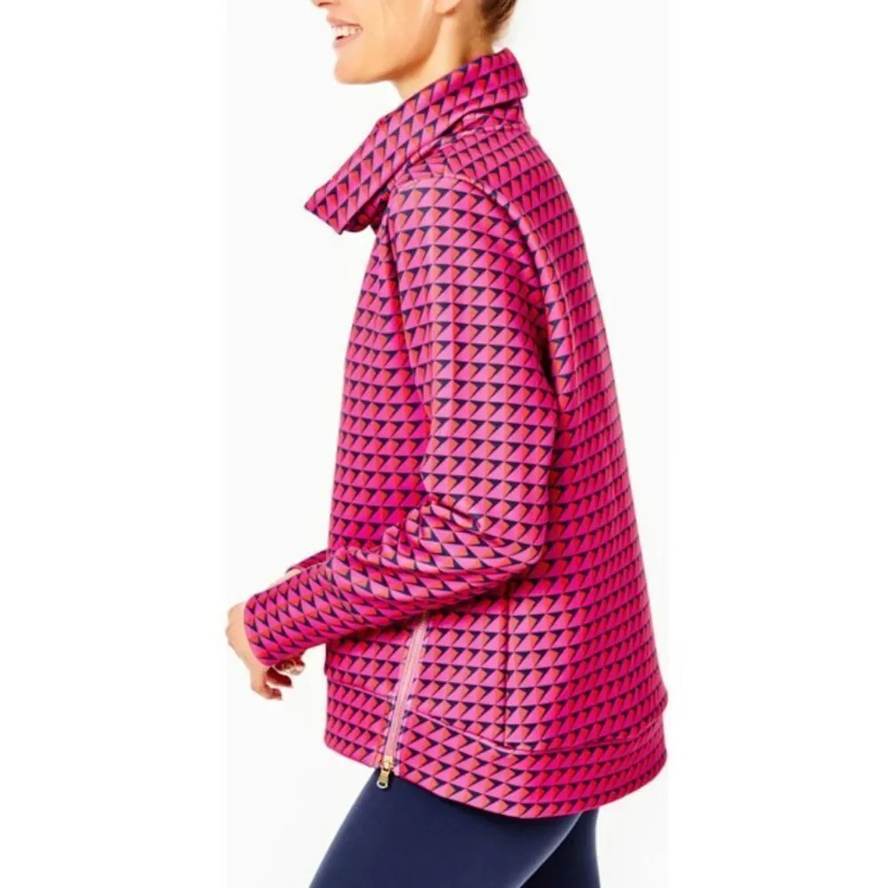 ADDISON BAY Women's Everyday Turtleneck Pullover Berry Mod Geo Size Small NWT $1 - Picture 3 of 14